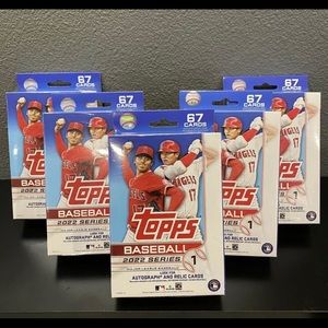 2022 Topps Series 1 Baseball Hanger Box Lot of 5 Brand New Sealed Rookie RC MLB